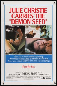 3j210 DEMON SEED style B 1sh 1977 Julie Christie is profanely violated by a demonic machine!
