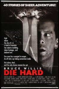 3j219 DIE HARD 1sh 1988 Bruce Willis vs twelve terrorists, action classic, with borders!