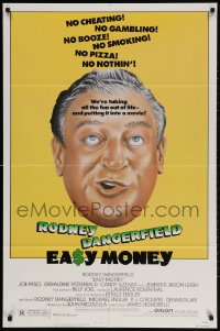3j245 EASY MONEY 1sh 1983 wacky headshot artwork of screwball Rodney Dangerfield!