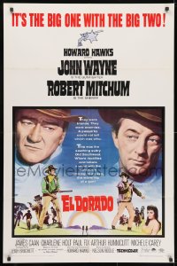 3j247 EL DORADO 1sh 1967 John Wayne, Robert Mitchum, Howard Hawks, big one with the big two!