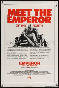 3j250 EMPEROR OF THE NORTH POLE 1sh 1973 cool image of hobo Lee Marvin sitting on trash throne!