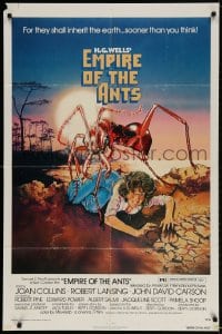 3j252 EMPIRE OF THE ANTS 1sh 1977 H.G. Wells, great Drew Struzan art of monster attacking!