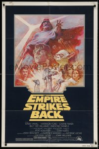 3j254 EMPIRE STRIKES BACK NSS style 1sh R1981 George Lucas classic, Mark Hamill, Ford, Tom Jung art!