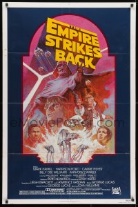 3j255 EMPIRE STRIKES BACK NSS style 1sh R1982 George Lucas sci-fi classic, cool artwork by Tom Jung!