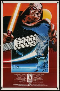 3j253 EMPIRE STRIKES BACK Kilian 1sh R1990 George Lucas sci-fi classic, cool art by Noble!