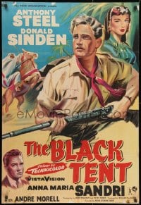 3j090 BLACK TENT English 1sh 1957 soldier Anthony Steele marries the Sheik's daughter, cool art!