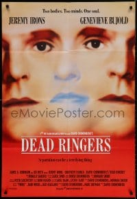 3j201 DEAD RINGERS English 1sh 1989 Jeremy Irons & Genevieve Bujold, directed by David Cronenberg!