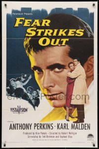 3j276 FEAR STRIKES OUT 1sh 1957 Anthony Perkins as baseball player Jim Piersall!