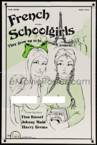 3j316 FRENCH SCHOOLGIRLS 25x38 1sh 1976 Tina Russell, they grow up to be... French women!