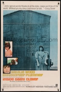 3j436 INSIDE DAISY CLOVER 1sh 1966 great image of bad girl Natalie Wood, Christopher Plummer!