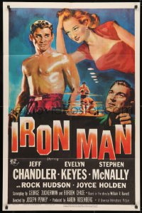 3j443 IRON MAN 1sh 1951 Jeff Chandler in the ring, sexy Evelyn Keyes, boxing!