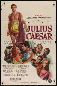 3j465 JULIUS CAESAR 1sh 1953 art of Marlon Brando, James Mason & Greer Garson, Shakespeare