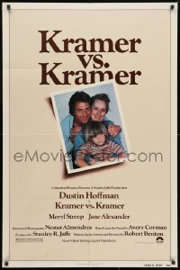 3j486 KRAMER VS. KRAMER 1sh 1979 Dustin Hoffman, Meryl Streep, child custody & divorce!