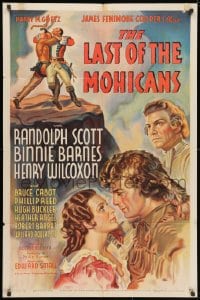 3j501 LAST OF THE MOHICANS 1sh 1936 Randolph Scott, Binnie Barnes, from James Fenimore Cooper novel!