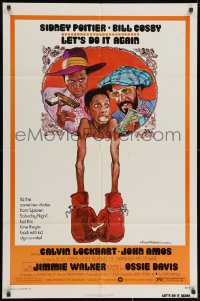 3j508 LET'S DO IT AGAIN 1sh 1975 wacky art of Sidney Poitier, Bill Cosby, & Jimmie Walker!