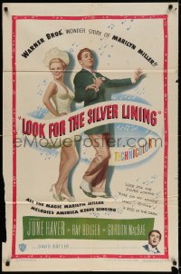 3j528 LOOK FOR THE SILVER LINING 1sh 1949 art of June Haver & Ray Bolger dancing, Gordon MacRae