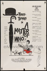 3j561 MATTER OF WHO 1sh 1962 art of wacky Terry-Thomas & chimp, Ziemann, Nicol, English comedy