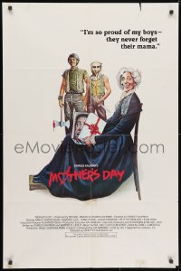 3j586 MOTHER'S DAY 1sh 1980 wild horror artwork, they'll never forget their mama!