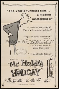 3j589 MR. HULOT'S HOLIDAY 1sh 1954 great art of Jacques Tati, Les vacances de M. Hulot!
