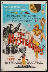 3j598 MYSTERIANS 1sh 1959 they're abducting Earth's women & leveling its cities, MGM printing!
