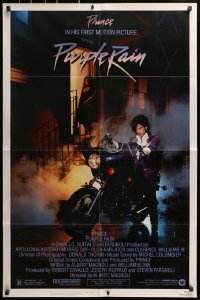 3j700 PURPLE RAIN 1sh 1984 great image of Prince riding motorcycle, in his first motion picture!