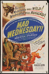 3j810 SIN OF HAROLD DIDDLEBOCK 1sh R1950 Preston Sturges, Harold Lloyd & lion, Mad Wednesday!