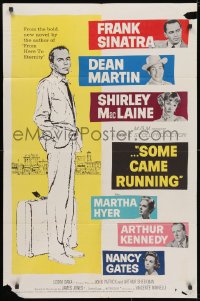 3j824 SOME CAME RUNNING 1sh 1958 full-length art of Frank Sinatra w/Dean Martin, Shirley MacLaine