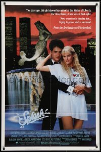 3j835 SPLASH 1sh 1984 Tom Hanks loves mermaid Daryl Hannah in New York City under Twin Towers!