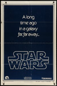 3j846 STAR WARS style B teaser 1sh 1977 George Lucas, a long time ago in a galaxy far, far away...