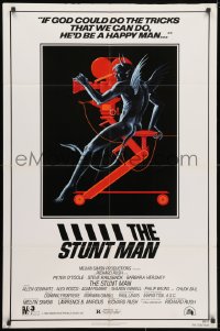 3j862 STUNT MAN 1sh 1980 Peter O'Toole, cool different artwork of demon working movie camera!