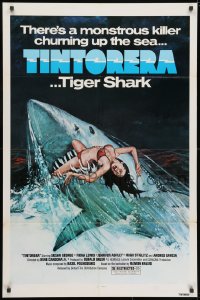 3j919 TINTORERA 1sh 1977 best monstrous killer tiger shark horror artwork!