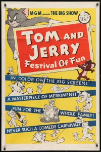 3j921 TOM & JERRY FESTIVAL OF FUN 1sh 1962 many violent cartoon images of Tom & Jerry!