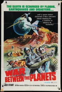 3j957 WAR BETWEEN THE PLANETS 1sh 1971 Earth is scourged by floods, earthquakes & disasters!