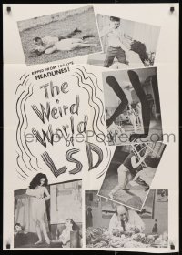 3j964 WEIRD WORLD OF LSD 1sh 1967 Robert Ground, big sensational shocker, top cast!