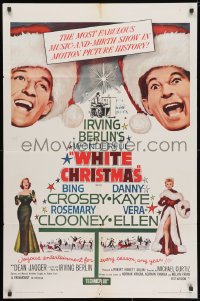 3j967 WHITE CHRISTMAS 1sh R1961 Bing Crosby, Danny Kaye, Clooney, Vera-Ellen, musical classic!
