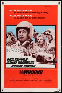3j979 WINNING 1sh R1973 Paul Newman, Joanne Woodward, Indy car racing images!