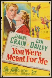 3j994 YOU WERE MEANT FOR ME 1sh 1948 full-length Dan Dailey, close up of pretty Jeanne Crain!