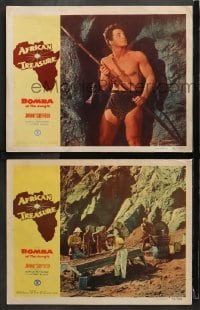 3k790 AFRICAN TREASURE 2 LCs 1952 Johnny Sheffield as Bomba of the Jungle + Kimbbo the Chimp!