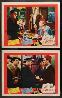 3k791 ALGIERS 2 LCs R1953 Alan Hale wearing fez bargains with Charles Boyer as Pepe le Moko & more!