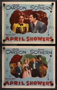 3k794 APRIL SHOWERS 2 LCs 1948 Jack Carson, Ann Sothern , songs, girls & fun galore!