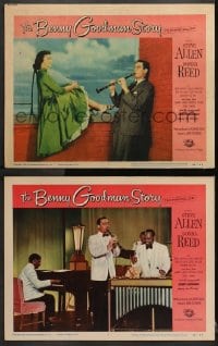 3k799 BENNY GOODMAN STORY 2 LCs 1956 Steve Allen as Goodman playing clarinet in both!