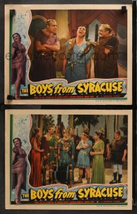 3k805 BOYS FROM SYRACUSE 2 LCs 1940 Allan Jones, Martha Raye, Joe Penner & others in Roman garb!