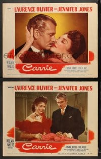 3k812 CARRIE 2 LCs 1952 amorous Laurence Olivier grabs pretty Jennifer Jones, William Wyler