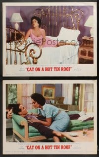 3k813 CAT ON A HOT TIN ROOF 2 LCs R1966 both with Elizabeth Taylor as Maggie the Cat, Paul Newman!