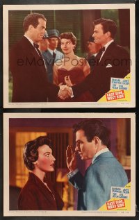 3k827 EAST SIDE WEST SIDE 2 LCs 1951 great images of Barbara Stanwyck, James Mason, Van Heflin!