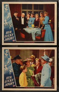 3k850 HER LUCKY NIGHT 2 LCs 1945 great images of The Andrews Sisters & sexy Martha O'Driscoll!
