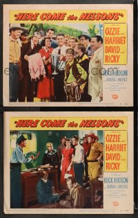3k853 HERE COME THE NELSONS 2 LCs 1951 Ozzie, Harriet, Ricky & David, with Rock Hudson too!