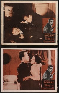 3k869 KING OF THE UNDERWORLD 2 LCs R1956 cool images of Humphrey Bogart, Kay Francis!