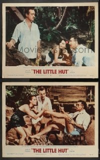 3k874 LITTLE HUT 2 LCs 1957 cool images of sexy tropical Ava Gardner, Stewart Granger, David Niven!