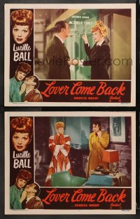 3k881 LOVER COME BACK 2 LCs R1952 great images of Lucille Ball, George Brent, Seiter comedy!